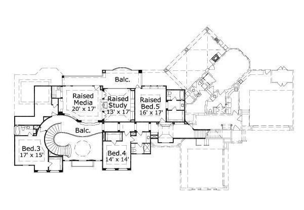 European Floor Plan - Upper Floor Plan #411-383