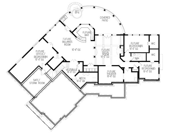 Home Plan - Craftsman Floor Plan - Lower Floor Plan #54-533