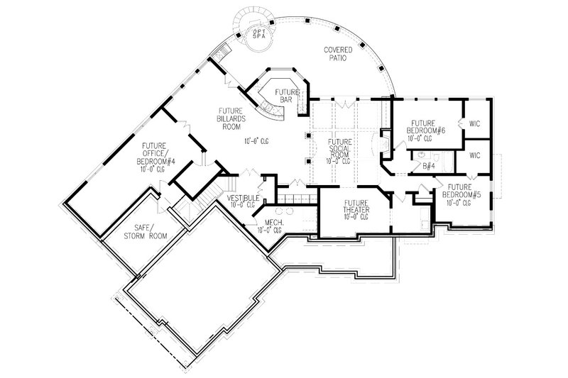 Home Plan - Floor Plan - Lower Floor for Craftsman House Plan #54-533 - 3 bed, 2.5 bath