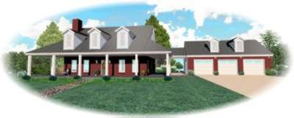Exterior - Front Elevation 2 for Southern House Plan #81-774 - 3 bed, 2.5 bath