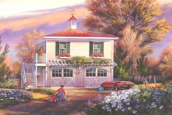 Exterior - Front Elevation for Craftsman House Plan #137-394 - 1 bed, 1 bath