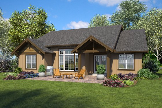 Exterior - Rear Elevation for Ranch House Plan #48-947 - 4 bed, 3 bath