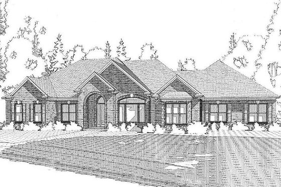 Exterior - Front Elevation for Traditional House Plan #63-393 - 4 bed, 2 bath