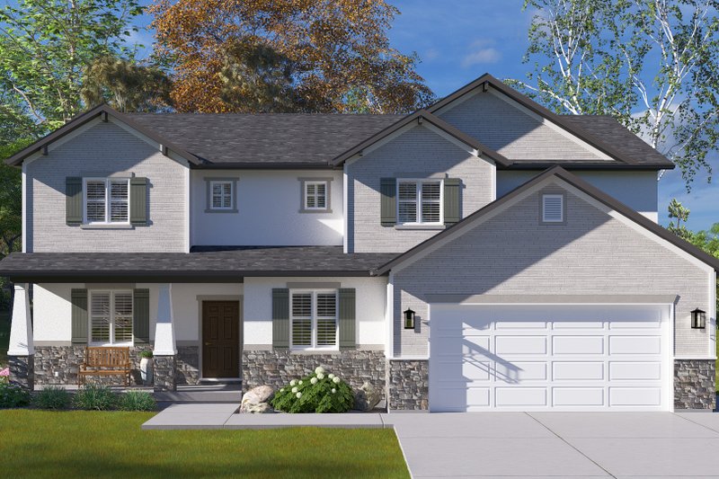Architectural House Design - Craftsman Exterior - Front Elevation Plan #1060-246