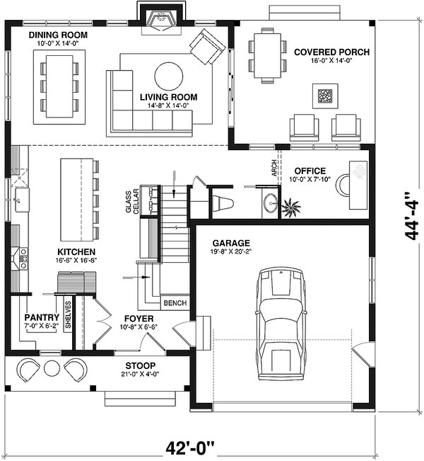 Farmhouse Floor Plan - Main Floor Plan #23-2776