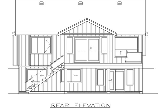 Exterior - Rear Elevation for Farmhouse House Plan #1100-86 - 2 bed, 2 bath