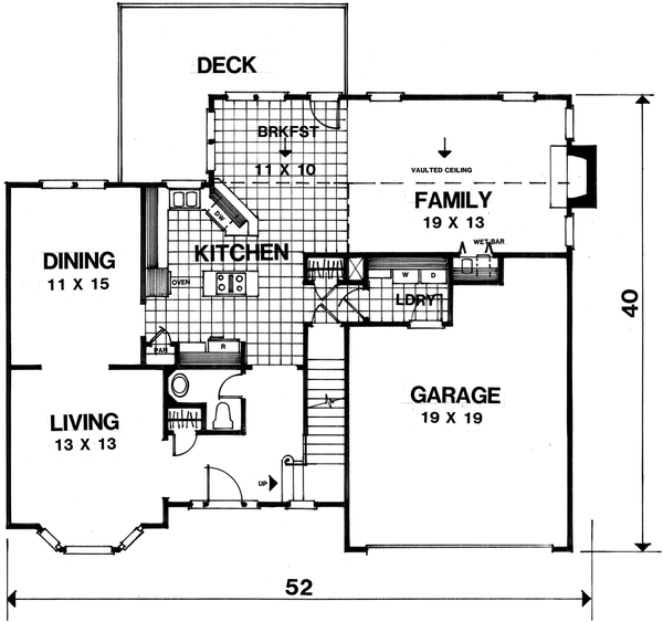 Architectural House Design - Traditional Floor Plan - Main Floor Plan #30-347