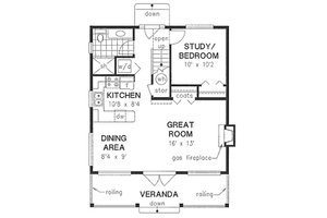 Floor Plan - Main Floor for Country House Plan #18-2001 - 3 bed, 2 bath