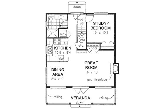 Floor Plan - Main Floor for Country House Plan #18-2001 - 3 bed, 2 bath