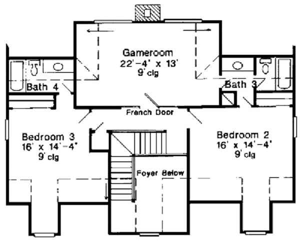 Farmhouse Floor Plan - Upper Floor Plan #410-122