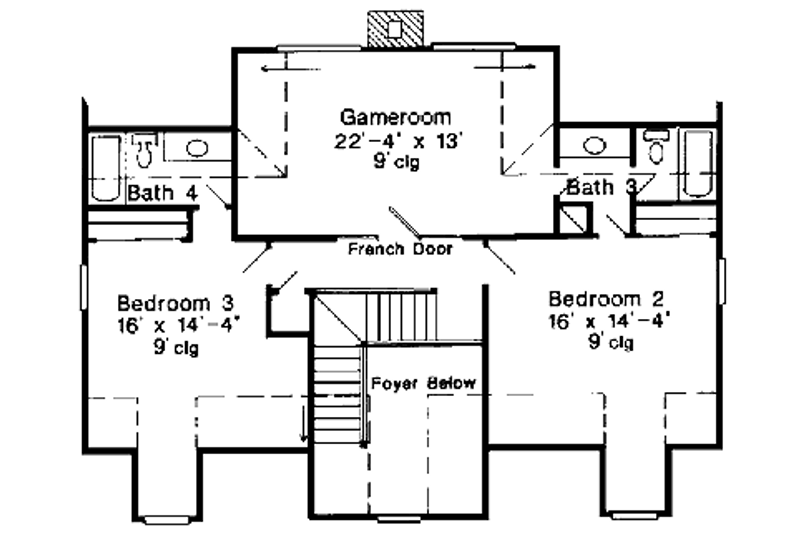 Home Plan - Floor Plan - Upper Floor for Farmhouse House Plan #410-122 - 4 bed, 4 bath