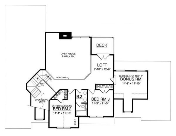 Architectural House Design - Traditional Floor Plan - Upper Floor Plan #40-260