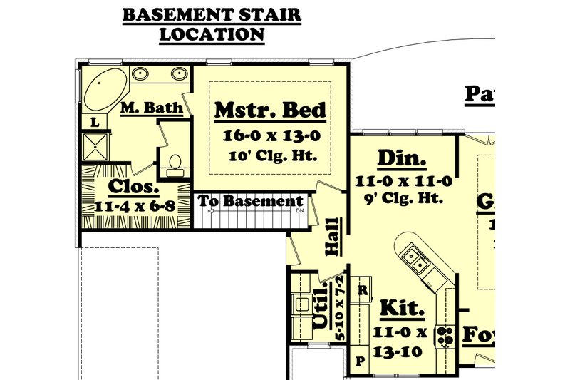 Dream House Plan - Optional Basement Stair Location