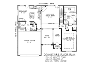 Floor Plan - Main Floor for European House Plan #424-4 - 4 bed, 2.5 bath