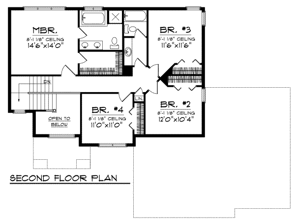 Home Plan - Traditional Floor Plan - Upper Floor Plan #70-684