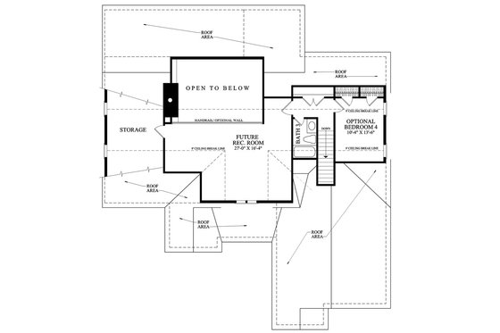 Floor Plan - Upper Floor for Southern House Plan #137-256 - 4 bed, 3.5 bath
