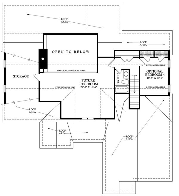 Southern Floor Plan - Upper Floor Plan #137-256