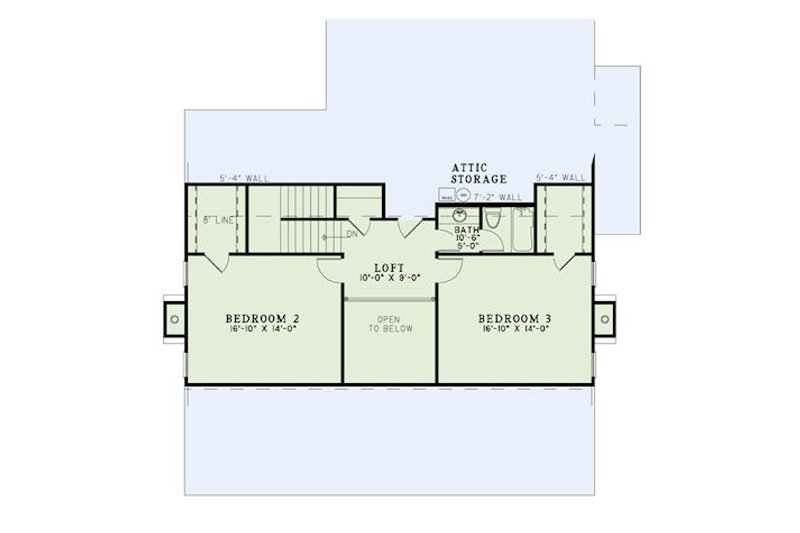 Architectural House Design - Floor Plan - Upper Floor for Farmhouse House Plan #17-2441 - 3 bed, 2.5 bath