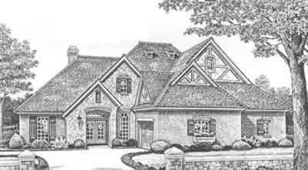 Exterior - Front Elevation 2 for European House Plan #310-486 - 2 bed, 2 bath