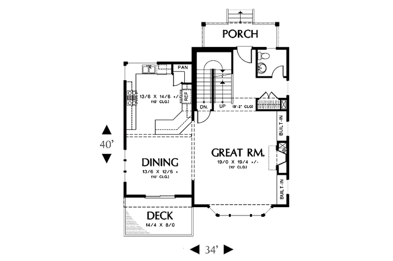 House Blueprint - Floor Plan - Main Floor for Traditional House Plan #48-503 - 4 bed, 3.5 bath