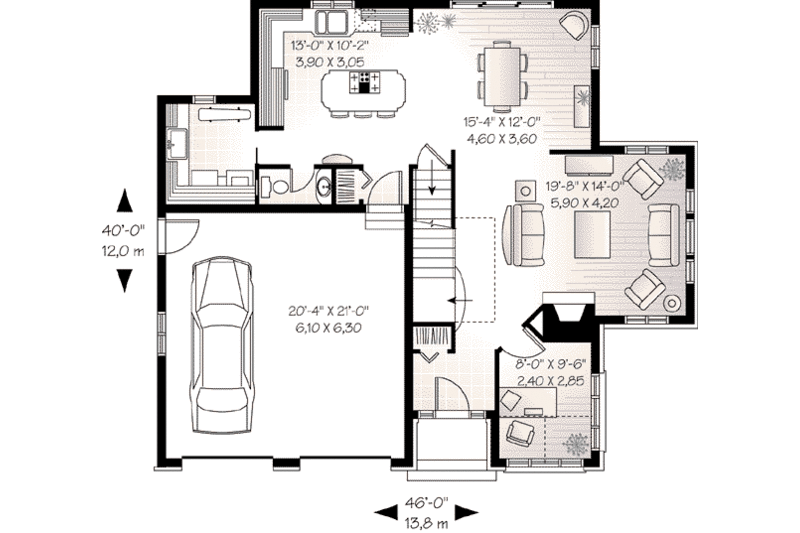 Dream House Plan - Floor Plan - Main Floor for Traditional House Plan #23-545 - 4 bed, 3.5 bath