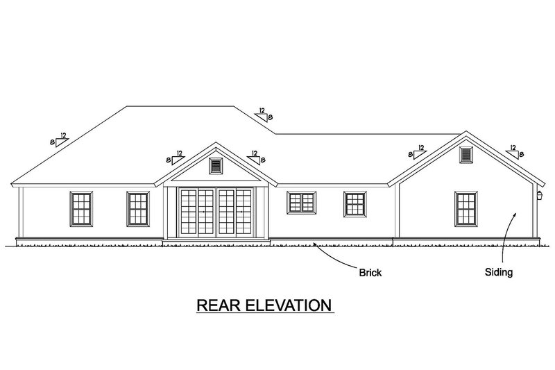 Dream House Plan - Exterior - Rear Elevation for Ranch House Plan #513-2188 - 3 bed, 2 bath