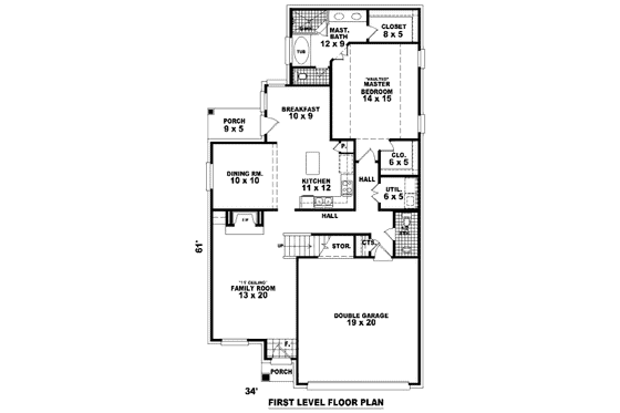 Floor Plan - Main Floor for Traditional House Plan #81-13642 - 3 bed, 2.5 bath