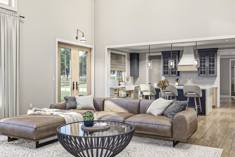 Home Plan - Interior - Family Room 1 for Barndominium House Plan #455-523 - 4 bed, 2.5 bath