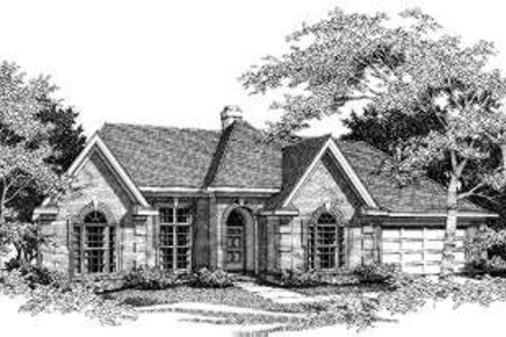 Exterior - Front Elevation for European House Plan #329-113 - 3 bed, 2 bath