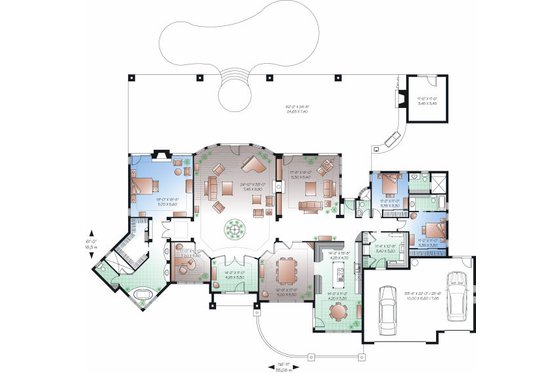 Floor Plan - Main Floor for European House Plan #23-789 - 4 bed, 2 bath