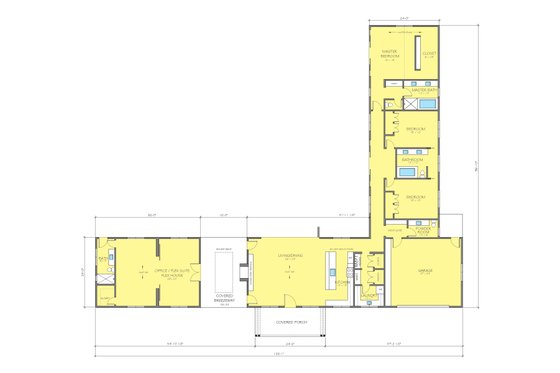 Floor Plan - Main Floor for Barndominium House Plan #888-17 - 3 bed, 3.5 bath