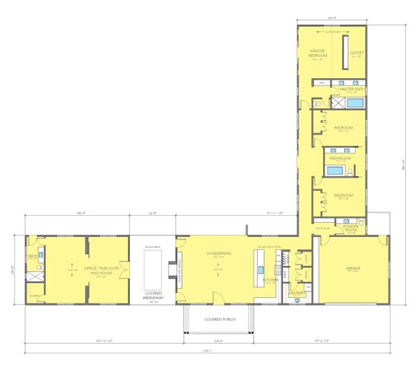 Architectural House Design - Barndominium Floor Plan - Main Floor Plan #888-17