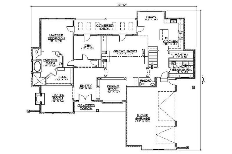 Home Plan - Floor Plan - Main Floor for European House Plan #5-326 - 4 bed, 3.5 bath