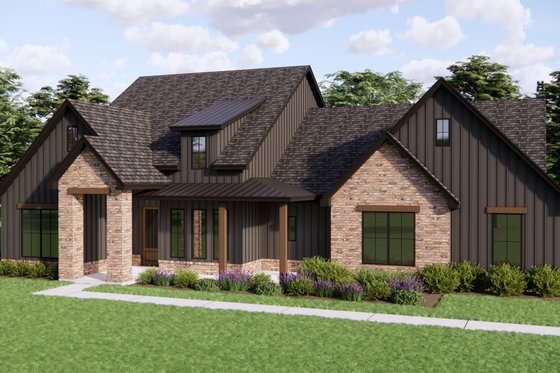 Exterior - Front Elevation 4 for Farmhouse House Plan #1119-6 - 4 bed, 3 bath