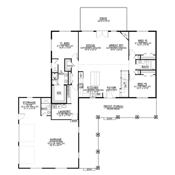 House Blueprint - Country Floor Plan - Main Floor Plan #1064-94