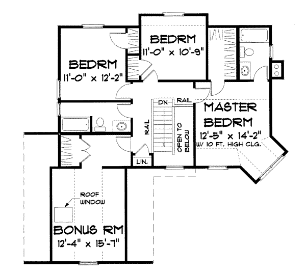 Country Floor Plan - Upper Floor Plan #75-109