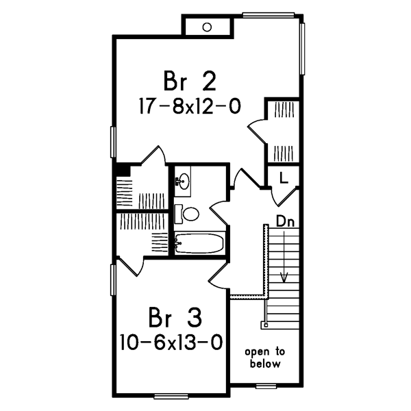 Architectural House Design - Traditional Floor Plan - Upper Floor Plan #57-163