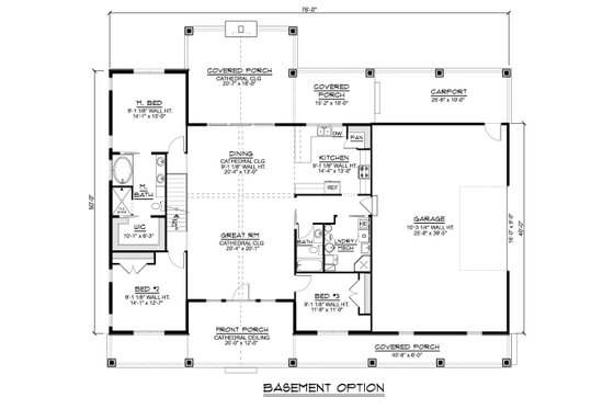 Floor Plan - Lower Floor for Barndominium House Plan #1064-228 - 3 bed, 2 bath