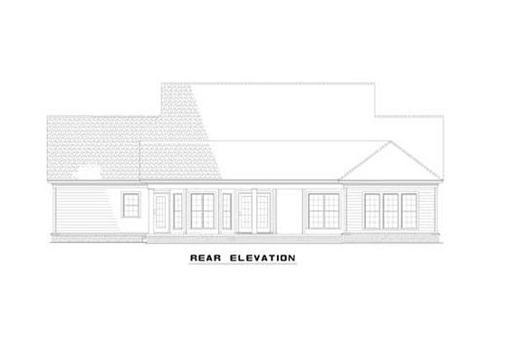 Exterior - Rear Elevation for Country House Plan #17-532 - 3 bed, 3 bath