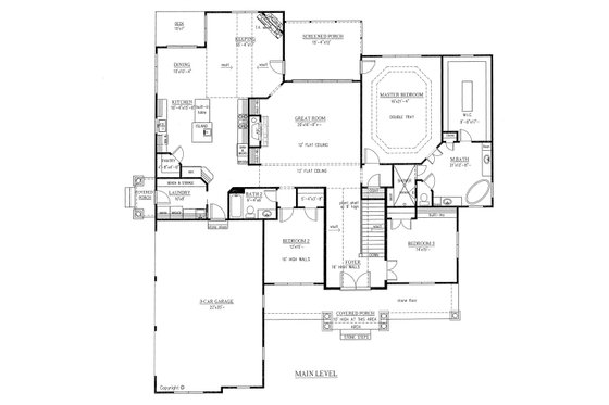 Floor Plan - Main Floor for European House Plan #437-63 - 3 bed, 2 bath