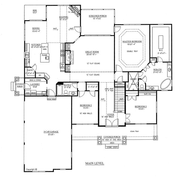Architectural House Design - European Floor Plan - Main Floor Plan #437-63