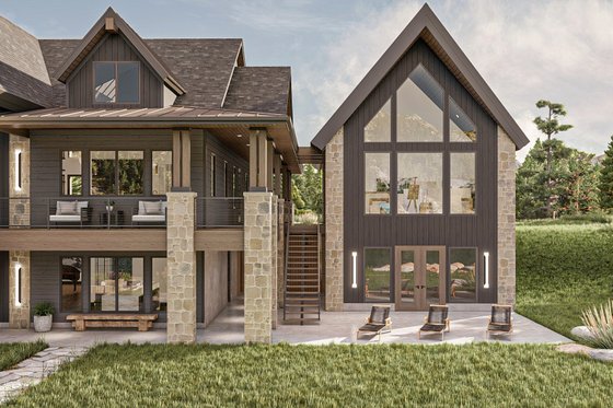 Exterior - Rear Elevation 2 for Modern House Plan #455-232 - 2 bed, 3 bath