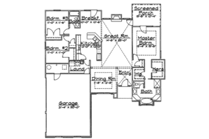 Floor Plan - Main Floor for Traditional House Plan #31-112 - 3 bed, 2 bath