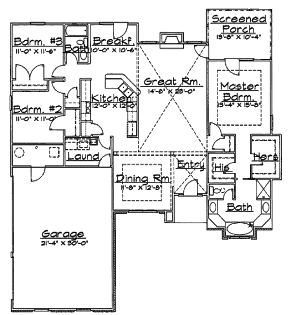 Architectural House Design - Traditional Floor Plan - Main Floor Plan #31-112