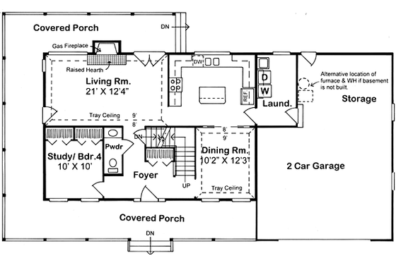 Floor Plan - Main Floor for Country House Plan #312-548 - 3 bed, 2.5 bath
