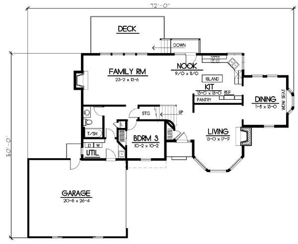 Traditional Floor Plan - Main Floor Plan #100-443