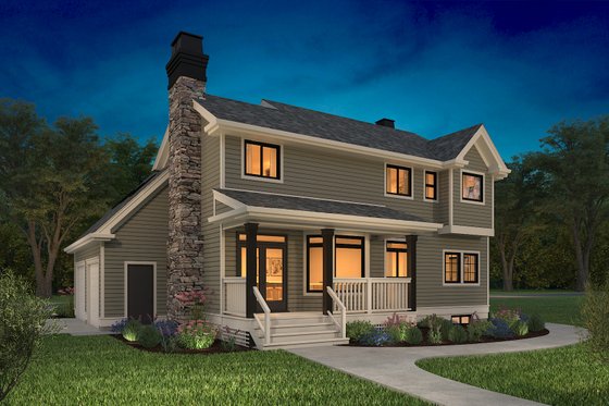 Exterior - Rear Elevation 3 for Farmhouse House Plan #47-943 - 3 bed, 2.5 bath