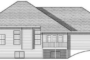 Exterior - Rear Elevation for Traditional House Plan #70-611 - 3 bed, 2 bath