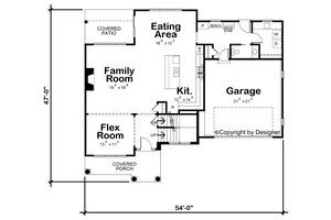 Floor Plan - Main Floor for Classical House Plan #20-2434 - 3 bed, 2.5 bath