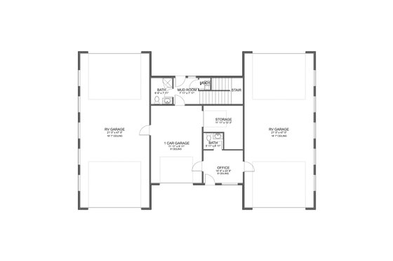 Floor Plan - Main Floor for Barndominium House Plan #1060-230 - 1 bed, 2.5 bath